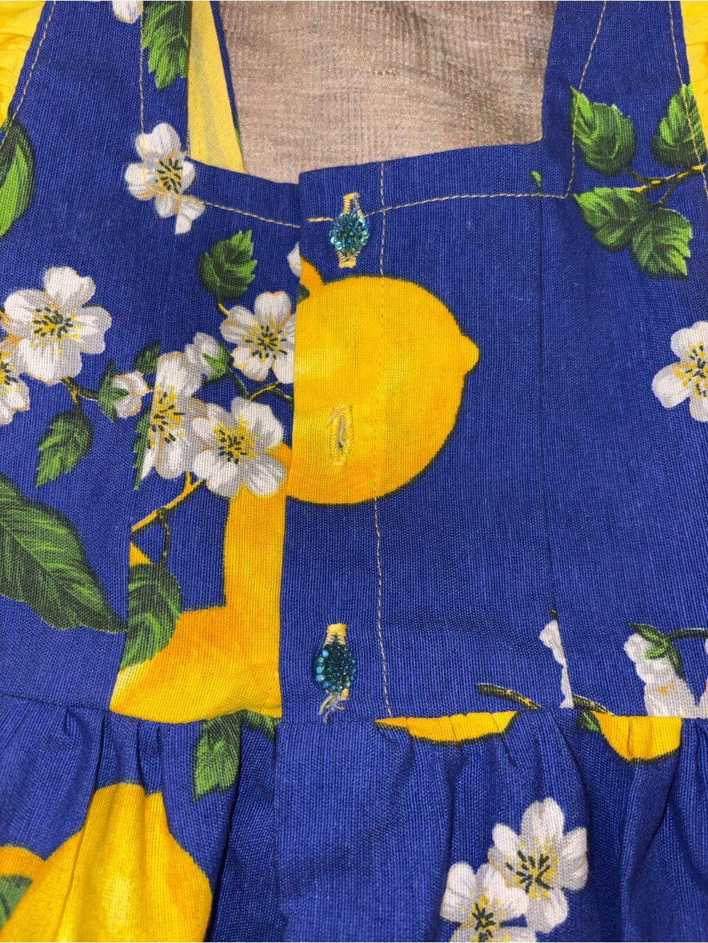 Italian lemon dress, girls size 4